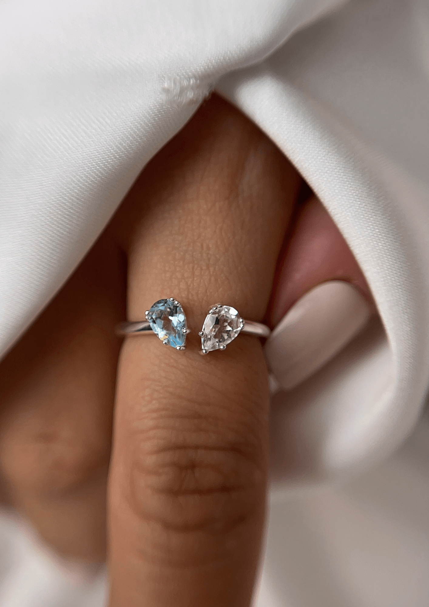 "Timeless Drop" SILBER Adjustable Ring